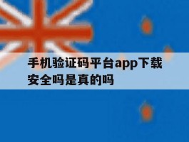 手机验证码平台app下载安全吗是真的吗
