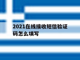 2021在线接收短信验证码怎么填写