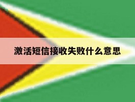 激活短信接收失败什么意思