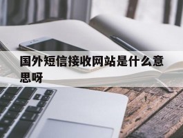 国外短信接收网站是什么意思呀