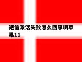 短信激活失败怎么回事啊苹果11