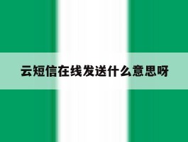 云短信在线发送什么意思呀