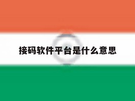 接码软件平台是什么意思