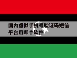 国内虚拟手机号验证码短信平台用哪个软件的简单介绍