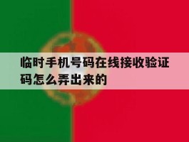 临时手机号码在线接收验证码怎么弄出来的