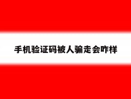 手机验证码被人骗走会咋样