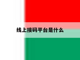 线上接码平台是什么