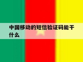 中国移动的短信验证码能干什么