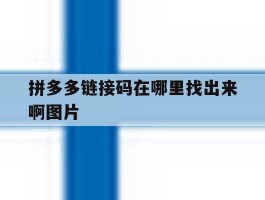 拼多多链接码在哪里找出来啊图片