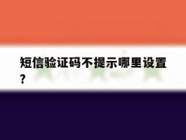 短信验证码不提示哪里设置?