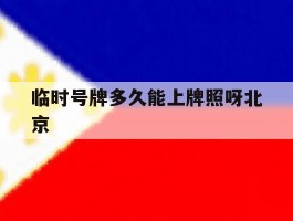 临时号牌多久能上牌照呀北京