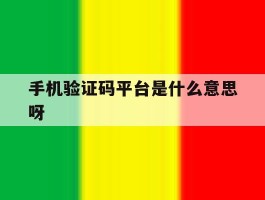 手机验证码平台是什么意思呀