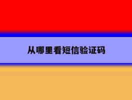 从哪里看短信验证码