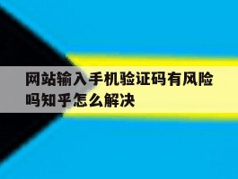 网站输入手机验证码有风险吗知乎怎么解决