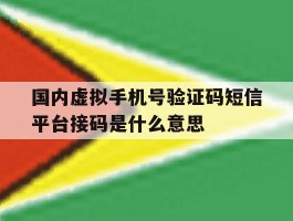 关于国内虚拟手机号验证码短信平台接码是什么意思的信息