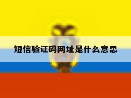 短信验证码网址是什么意思