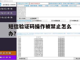 短信验证码操作被禁止怎么办?的简单介绍
