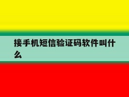接手机短信验证码软件叫什么
