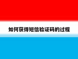 如何获得短信验证码的过程