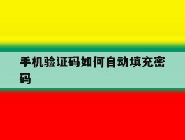 手机验证码如何自动填充密码