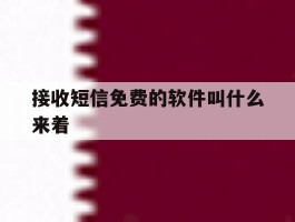 接收短信免费的软件叫什么来着