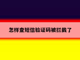 怎样查短信验证码被拦截了
