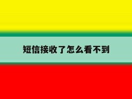 短信接收了怎么看不到