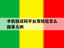 手机验证码平台发短信怎么回事儿啊