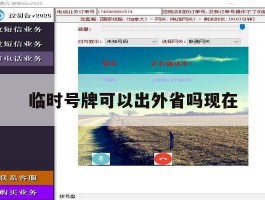 临时号牌可以出外省吗现在