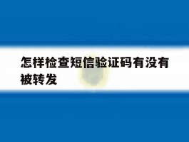 怎样检查短信验证码有没有被转发