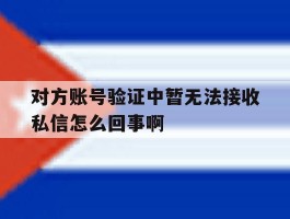 包含对方账号验证中暂无法接收私信怎么回事啊的词条