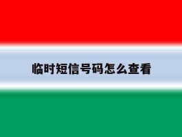 临时短信号码怎么查看