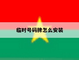 临时号码牌怎么安装