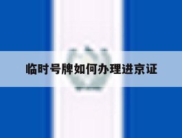 临时号牌如何办理进京证