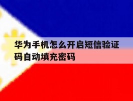 华为手机怎么开启短信验证码自动填充密码