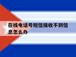 在线电话号短信接收不到信息怎么办