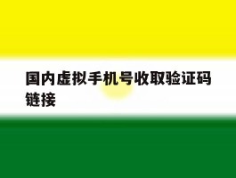 国内虚拟手机号收取验证码链接