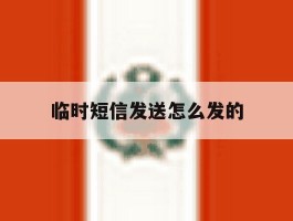 临时短信发送怎么发的