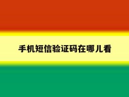 手机短信验证码在哪儿看