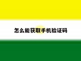 怎么能获取手机验证码