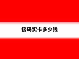 接码实卡多少钱