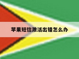 苹果短信激活出错怎么办