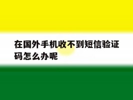 在国外手机收不到短信验证码怎么办呢