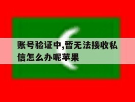 账号验证中,暂无法接收私信怎么办呢苹果