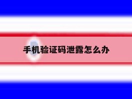 手机验证码泄露怎么办