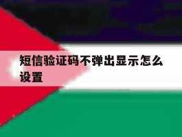 短信验证码不弹出显示怎么设置