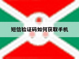 短信验证码如何获取手机