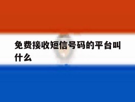 免费接收短信号码的平台叫什么