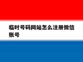 临时号码网站怎么注册微信账号
