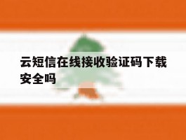 云短信在线接收验证码下载安全吗